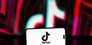 tiktok logo on mobile phone