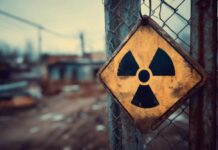 Nuclear Watchdog Sounds Alarm on Iran Strikes A weathered radiation warning sign on a fence