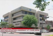 Chase Bank Bomb Standoff Erupts in Bakersfield Hostage situation underway at Chase Bank in downtown Bakersfield
