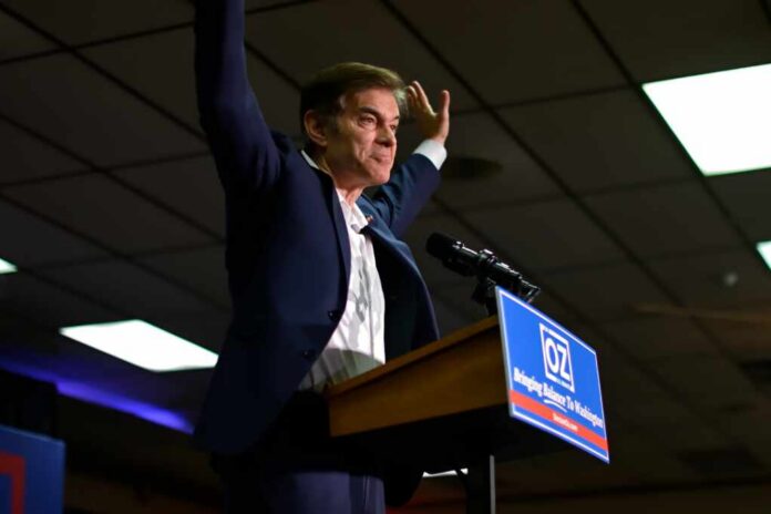 Dr.,Mehmet,Oz,,Republican,Candidate,For,U.s.,Senate,Raises,His Defamation law book with gavel and illustration