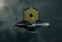 Space telescope with hexagonal mirrors in dark space