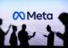 Meta’s $145B Bet Runs Through Taiwan Meta logo above silhouettes of people using mobile devices