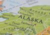 Map of Alaska highlighting towns and geographic features