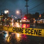 DHS Blasts ‘100% Preventable’ Child Death Police cars at a crime scene with caution tape in the foreground
