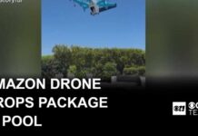 Pool Drop Exposes Amazon’s Drone Gamble Video shows Amazon drone drop package in pool