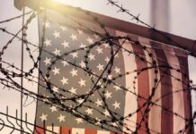 Supreme Court’s Surprise: Fast Deportations Back American flag behind barbed wire