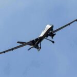 Base Defenses Supercharged – $7B Blitz military drone flying in a clear blue sky