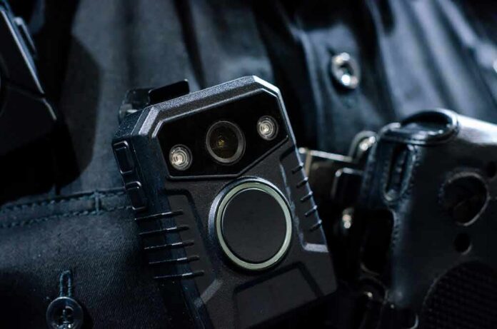 shutterstock_1997798483 Body-worn camera attached to a uniform